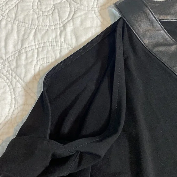 Michael Kors Cold Shoulder Black Top - Picture 5 of 9